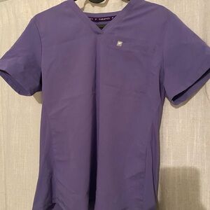 Fabletics Vital 1-Pocket Scrub Top Purple Wisteria